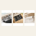 Kitchen Reset Bundle with sink caddy, drawer organizer, and paper towel holder